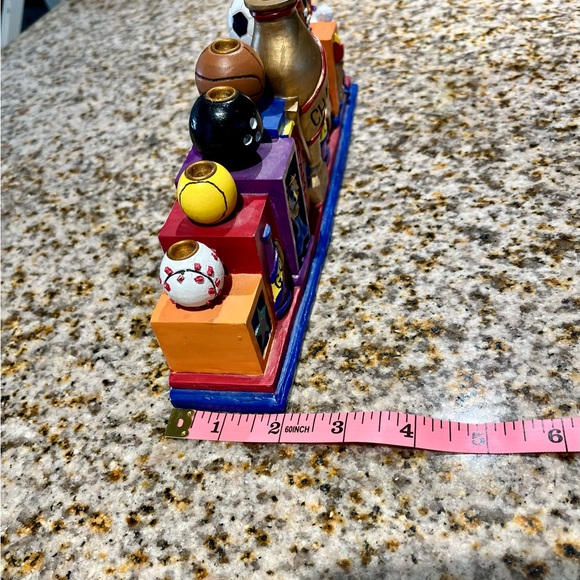 Vintage 1995 Sports Hanukkah Menorah Hand painted 10.5” x 2”x 5” - Picture 11 of 16